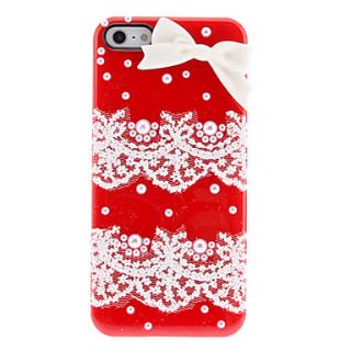 Elegant Design Lace and Pearls Covered Hard Case with Nail Adhesive for iPhone 5/5S (Assorted Colors)