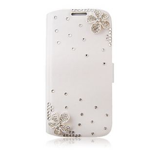 Zircon Flower Ornament Leather Full Body Case for Samsung Galaxy S4 I9500
