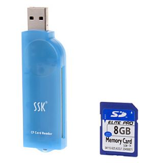 Hi speed Ultra SD Memory Card 8G with SSK Card Reader