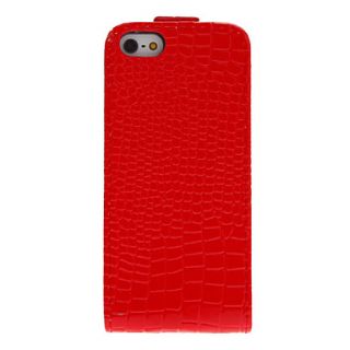 Stylish Crocodile Stripe Pattern Flip Open Full Body Case for iPhone 5/5S (Assorted Colors)