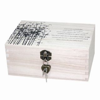 Country Bamboo Leaves Storage Box with Lock