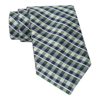 Stafford Proper Plaid Tie, Green, Mens