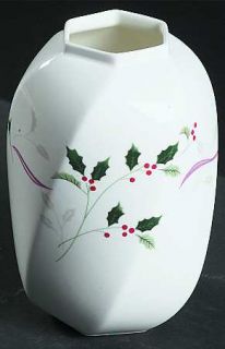 Christopher Stuart Holiday Splendor 5 Vase, Fine China Dinnerware   Bone,Holly