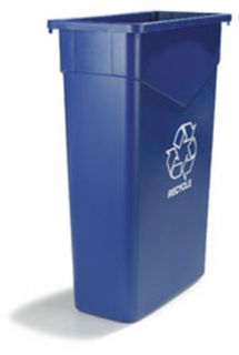 Carlisle 23 gal Rectangular Recycle/Waste Container   Polyethylene, Blue