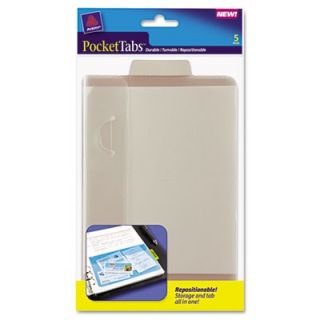 Avery Tabs PocketTab Repositionable Storage Pockets, 5 x 7 1/2 Half Page Size,