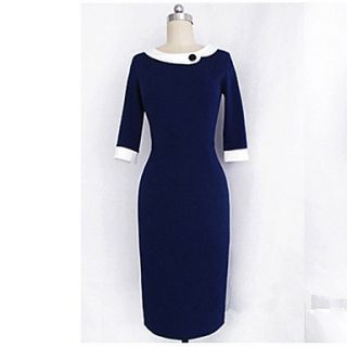 SZ Womens Doll collar Royal Blue Dress