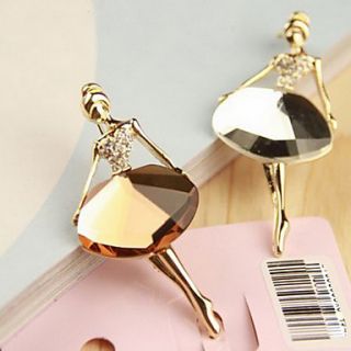 Fashion Ballet Girl Alloy with Cryatal Brooch (More Colors)