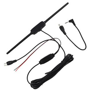 In Car Analog Amplified TV Antenna Aerial With Adapter