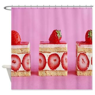  Cute Pink Strawberry Cakes Shower Curtain  Use code FREECART at Checkout