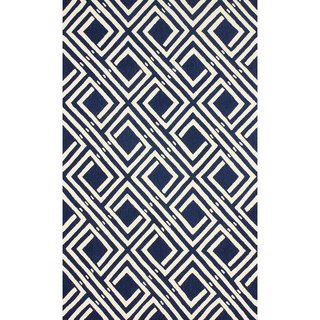 Nuloom Handmade Modern Maze Navy Blue Rug (76 X 96)