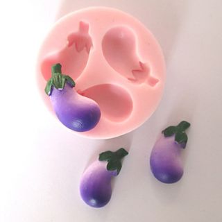3D Three Holes Eggplant Silicone Mold Fondant Molds Sugar Craft Tools Chocolate Mould For Cakes