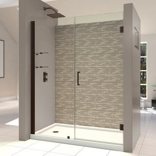Dreamline Unidoor 54 55 inch Frameless Hinged Shower Door (Tempered glass, aluminum, brassIntended use IndoorTempered glass ANSI certifiedAssembly requiredProduct Warranty Limited 5 (five) year manufacturer warranty Warranty for any hardware in Oil Rubb