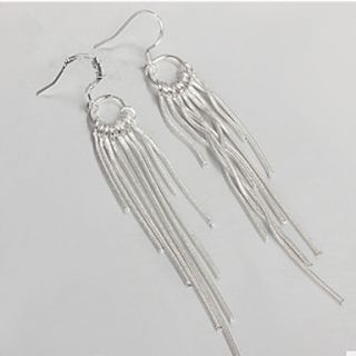 MISS U Womens Silver Tassel Earrings