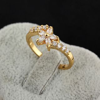 Yueli Womens 18K Gold Zircon Ring J0512