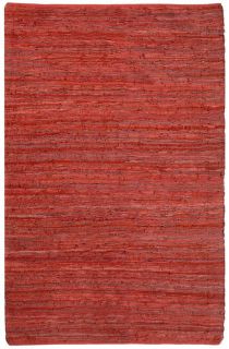 Hand woven Red Leather Chindi Rug (25 X 42) (RedPattern SolidStyle CasualMeasures 0.125 inch thickTip We recommend the use of a non skid pad to keep the rug in place on smooth surfaces.All rug sizes are approximate. Due to the difference of monitor col