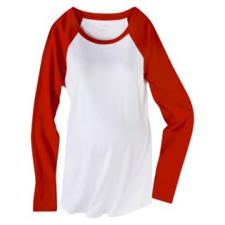 Merona Maternity Long Sleeve Tee   Red/White XL