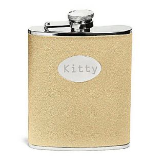 Personalized Gold Leatherette 8 oz Flask