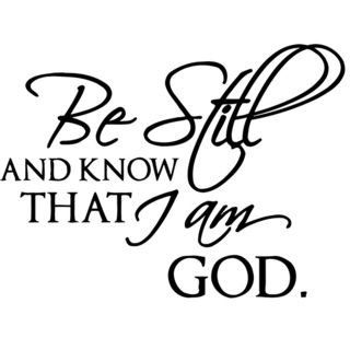 Be Still And Know That I Am God Vinyl Wall Decal (Glossy blackDimensions 25 inches wide x 35 inches long )