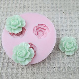 3D 3 cell Flowers Silicone Mold Fondant Molds Sugar Craft Tools Chocolate Mould For Cakes
