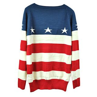Mens Fashion American Flag Star Stripe Pullover Jumper Loose Top Lovers Knit Sweater