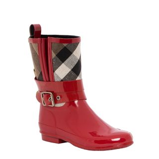 Burberry 3898984 Check Detail Belted Rain Boots