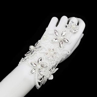 Rhinestones And Imitation Pearls Fingerless Wrist Wedding/Party Glove