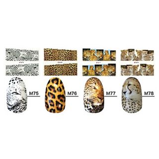 1x10PCS Animal Skin Leopard Sery Full Cover Nail Stickers(Assorted Patterns)