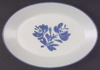 Pfaltzgraff Yorktowne (Usa) 12 Oval Steak Platter, Fine China Dinnerware   Blue