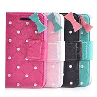 Joyland Bowknot and Pearl Pattern full Body Case for iPhone 4/4S(Assorted Color)