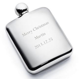Personalized Silver 6 oz Flask