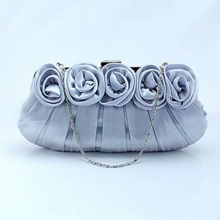 Kaunis WomenS Fashion Delicate Satin Bag(Silver)