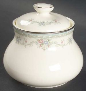 Royal Doulton Rachel Sugar Bowl & Lid, Fine China Dinnerware   Bone, Floral Bord