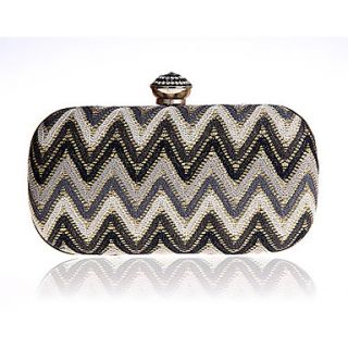 Jiminy Womens Top Grade Contrast Color Evening Clutch Bag(Black)