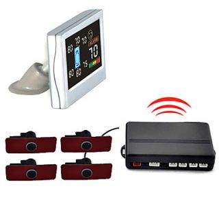4 Wireless Detachable And Oe Design Radar Parking Sensor System  LCD Display And Buzzer Alarm (White, Black, Silver)