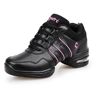 Womens Breathable Leather Upper Ballroom Modern Dance Sneakers Dance Shoes With Pads(More Colors)