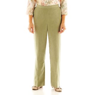Alfred Dunner Cedar Creek Faux Suede Pull On Pants, Sage, Womens