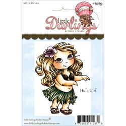 Cutie Pies Unmounted Rubber Stamp 3.25 X2.475  Hula Girl