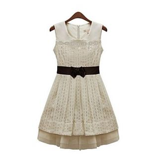 Womens Vintage Lace Splicing Dress