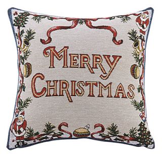 16 Squard Single Merry Christmas Jcaquard Polyester Decorative Pillow Cover