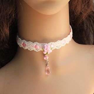 Handmade Pink and White Lace Sweet Lolita Necklace
