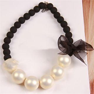 Daphne Candy Colored Imitation Pearl Large Flower Necklace(Screen Color)