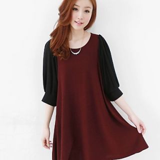 WomenS Loose Lantern Sleeve Mini Dress