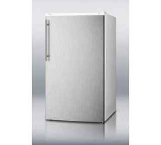 Summit Refrigeration Refrigerator Freezer w/ Auto Defrost & Reversible Door, White/Stainless, 3.6 cu ft, ADA