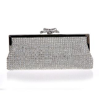 Jiminy Womens Top Grade Diamond Evening Clutch Bag (Silver)