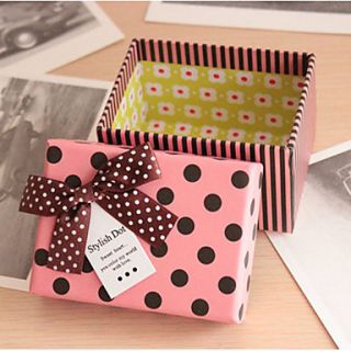 Polka Dot Pattern Pink Favor Box with Bow