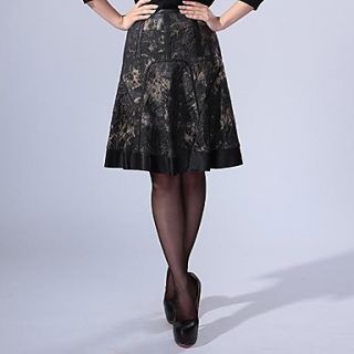 Cerel Wool With Leather Midi Skirt