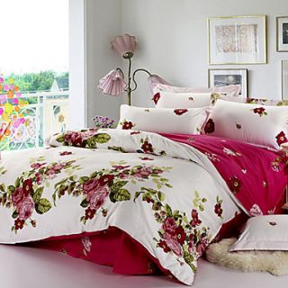 Pinshang Pure Cotton Sweet Flower Print Four Piece(Screen Color)