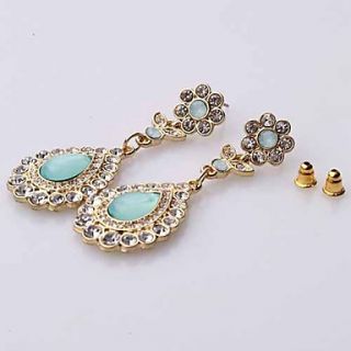 Shining Korean Elegant Noble Alloy Emerald Earrings (Screen Color)