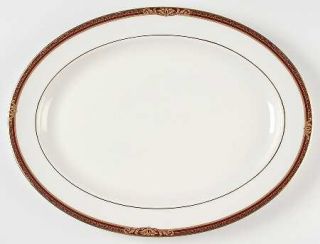 Royal Doulton Tennyson 16 Oval Serving Platter, Fine China Dinnerware   Maroon