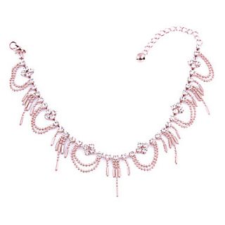 Charming Alloy with Tassels Crystal Anklet